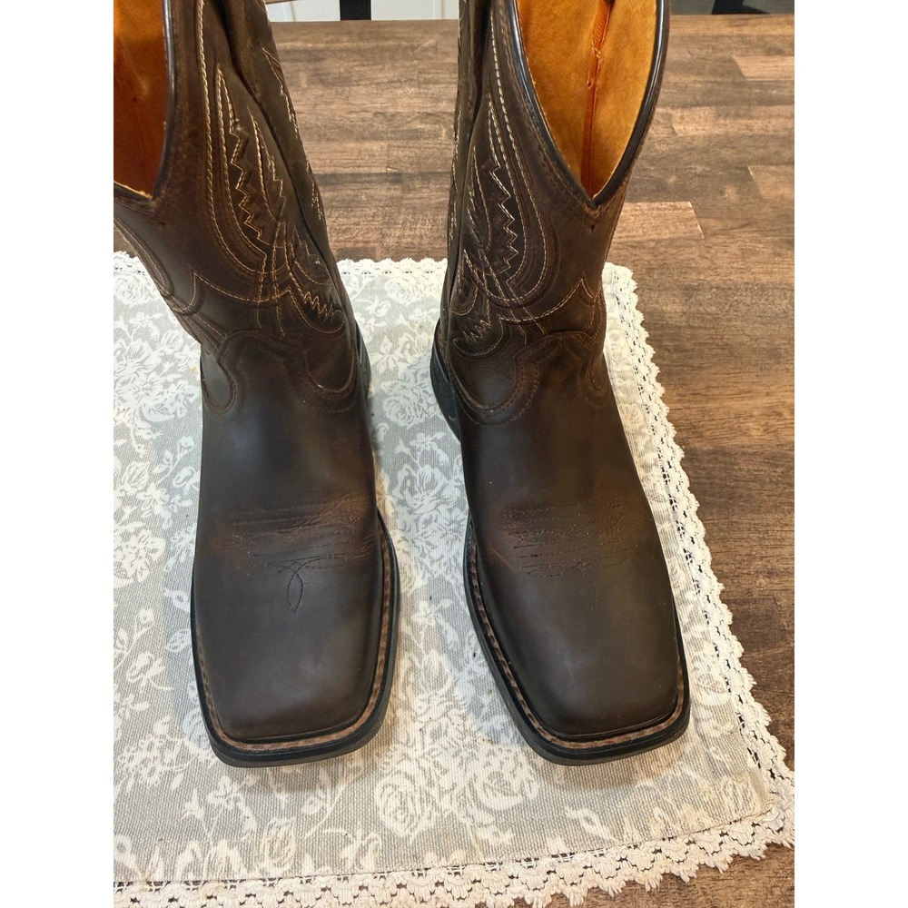 Ariat Kids Sport Western Boots Distressed Brown Leather Square Toe 10042412 US 3 - Picture 1 of 14